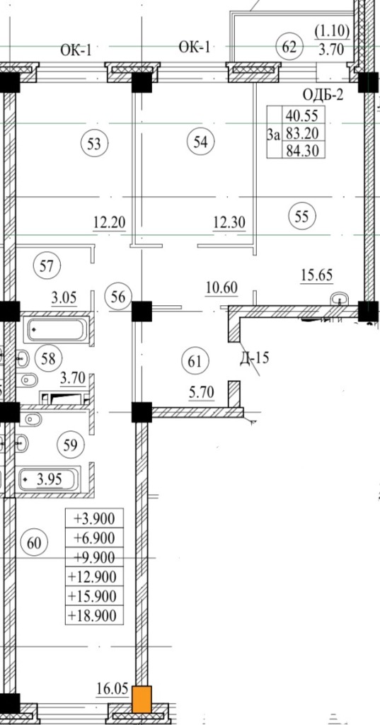 Планировка 3А — 84,30 м²
