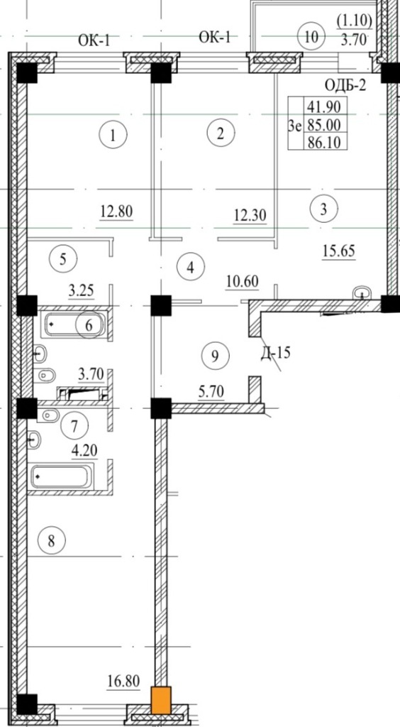 Планировка 3Е — 86,10 м²